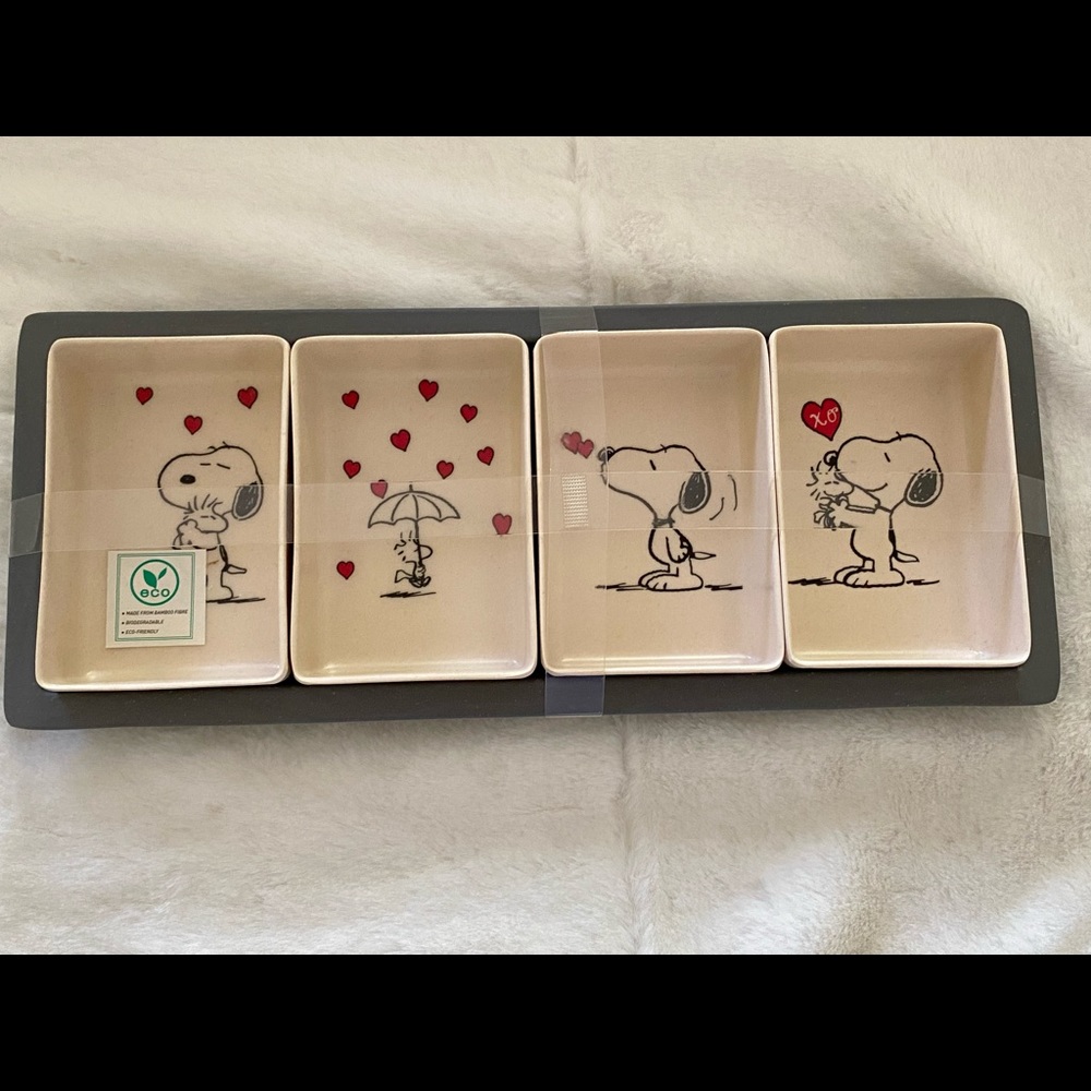 Snoopy food tray with 4 small trays